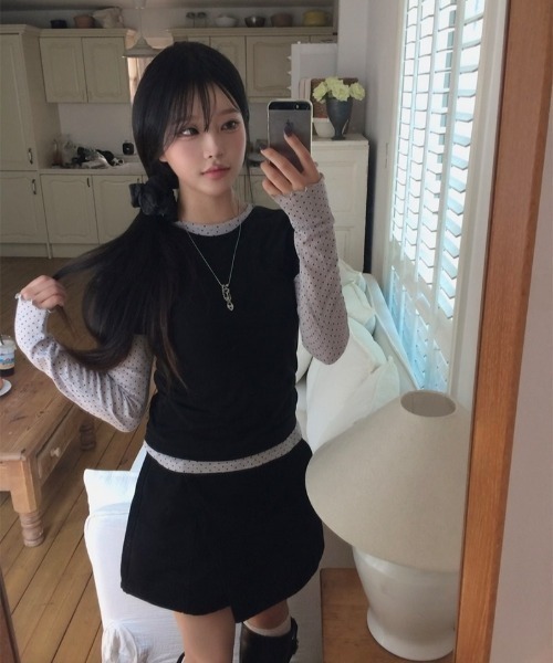 anyonemore(エニワンモア)の「コットンラップ風ミニスカートパンツ(スカート・レディース・ブラック・MEDIUM/SMALL)」の8枚目の写真