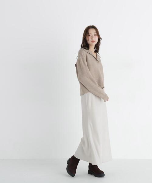 NATURAL BEAUTY BASIC(ナチュラルビューティーベーシック)の「スキッパーニット(ニット/セーター・レディース・ベージュ/ライトグリーン/ネイビー・FREE)」の8枚目の写真