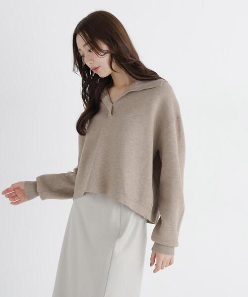 NATURAL BEAUTY BASIC(ナチュラルビューティーベーシック)の「スキッパーニット(ニット/セーター・レディース・ベージュ/ライトグリーン/ネイビー・FREE)」の9枚目の写真