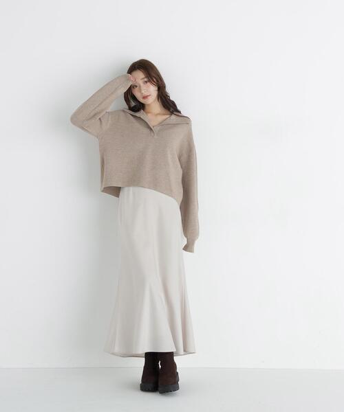 NATURAL BEAUTY BASIC(ナチュラルビューティーベーシック)の「スキッパーニット(ニット/セーター・レディース・ベージュ/ライトグリーン/ネイビー・FREE)」の10枚目の写真