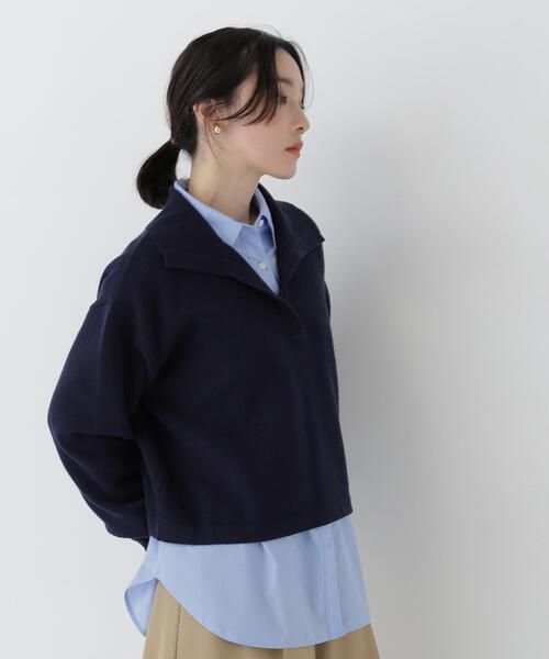 NATURAL BEAUTY BASIC(ナチュラルビューティーベーシック)の「スキッパーニット(ニット/セーター・レディース・ベージュ/ライトグリーン/ネイビー・FREE)」の15枚目の写真