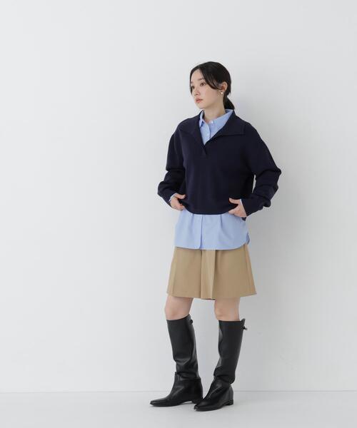 NATURAL BEAUTY BASIC(ナチュラルビューティーベーシック)の「スキッパーニット(ニット/セーター・レディース・ベージュ/ライトグリーン/ネイビー・FREE)」の16枚目の写真