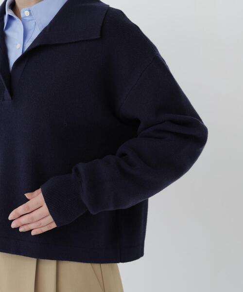 NATURAL BEAUTY BASIC(ナチュラルビューティーベーシック)の「スキッパーニット(ニット/セーター・レディース・ベージュ/ライトグリーン/ネイビー・FREE)」の22枚目の写真