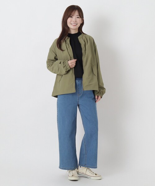 one'sterrace(ワンズテラス)の「ナイロン ジップアップ ブルゾン(ブルゾン・レディース・イエロー系9/グレー系その他7/カーキ系5・02)」の17枚目の写真