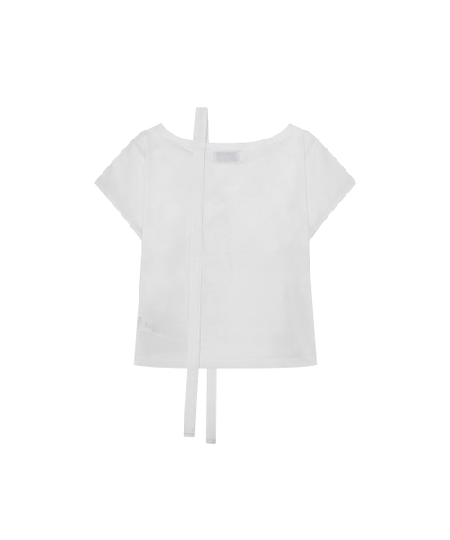 TUOMIO（トゥオミオ）の「RIBBON OFF SHOULDER T-SHIRT [WHITE]（Tシャツ/カットソー・レディース・その他・1/2）」の3枚目の写真