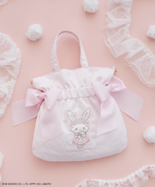 Maison de FLEUR(メゾンドフルール)の「【受注生産】ウィッシュミーメル ダブルリボン2Wayトート(ショルダーバッグ・レディース・ピンク・FREE)」の1枚目の写真