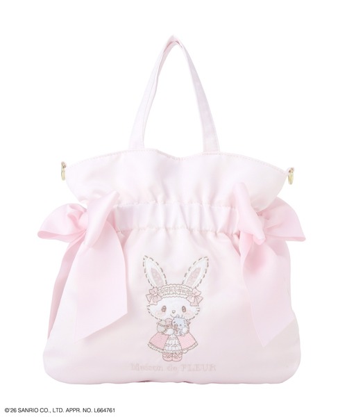 Maison de FLEUR(メゾンドフルール)の「【受注生産】ウィッシュミーメル ダブルリボン2Wayトート(ショルダーバッグ・レディース・ピンク・FREE)」の6枚目の写真