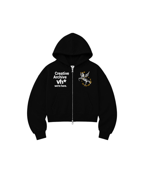 VENHIT(ベンヒット)の「VH CIRCLE ジップアップパーカー_ブラック(パーカー・レディース・ブラック・MEDIUM/LARGE/SMALL)」の1枚目の写真