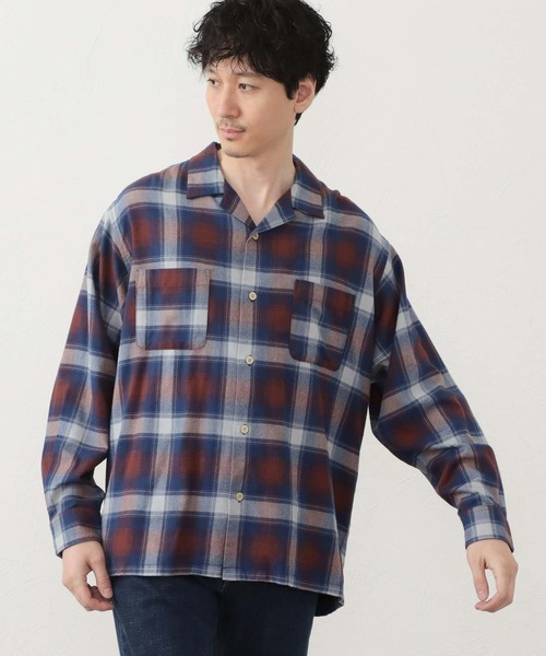EDWIN(エドウィン)の「オープンカラーシャツ(シャツ/ブラウス・メンズ・レッド系その他/グリーン系その他/ブラウン系その他・LARGE/X-LARGE/MEDIUM)」の1枚目の写真
