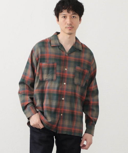 EDWIN(エドウィン)の「オープンカラーシャツ(シャツ/ブラウス・メンズ・レッド系その他/グリーン系その他/ブラウン系その他・LARGE/X-LARGE/MEDIUM)」の2枚目の写真