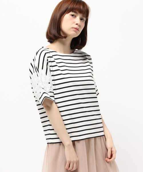 ROPE' PICNIC(ロペピクニック)の「レース切替ボーダープルオーバー(Tシャツ/カットソー・レディース・ブラック/ネイビー/ブルー系その他・38)」の12枚目の写真