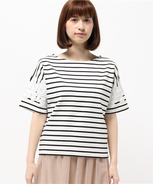 ROPE' PICNIC(ロペピクニック)の「レース切替ボーダープルオーバー(Tシャツ/カットソー・レディース・ブラック/ネイビー/ブルー系その他・38)」の10枚目の写真