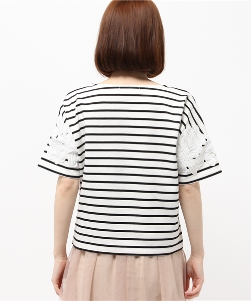 ROPE' PICNIC(ロペピクニック)の「レース切替ボーダープルオーバー(Tシャツ/カットソー・レディース・ブラック/ネイビー/ブルー系その他・38)」の5枚目の写真