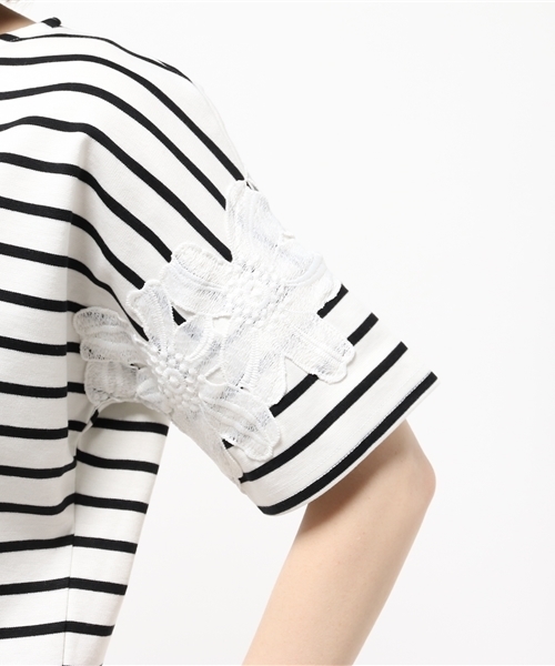 ROPE' PICNIC(ロペピクニック)の「レース切替ボーダープルオーバー(Tシャツ/カットソー・レディース・ブラック/ネイビー/ブルー系その他・38)」の7枚目の写真