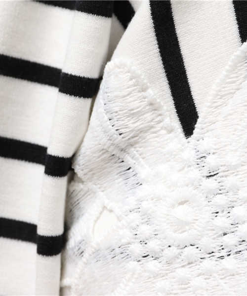 ROPE' PICNIC(ロペピクニック)の「レース切替ボーダープルオーバー(Tシャツ/カットソー・レディース・ブラック/ネイビー/ブルー系その他・38)」の9枚目の写真