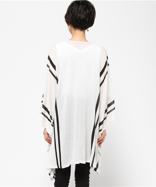 VENCEEXCHANGE（ヴァンスエクスチェンジ）の「STポンチョアンサンブル           （カーディガン/ボレロ・レディース・オフホワイト/グレー/ブラック・MEDIUM）」の11枚目の写真
