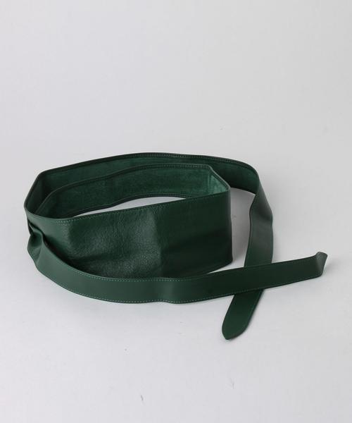 Another Edition（アナザーエディション）の「レザーサッシュベルト/AEMFC　Sash BELT◆（ベルト・レディース・ブラック/ベージュ/ケリー・FREE）」の3枚目の写真