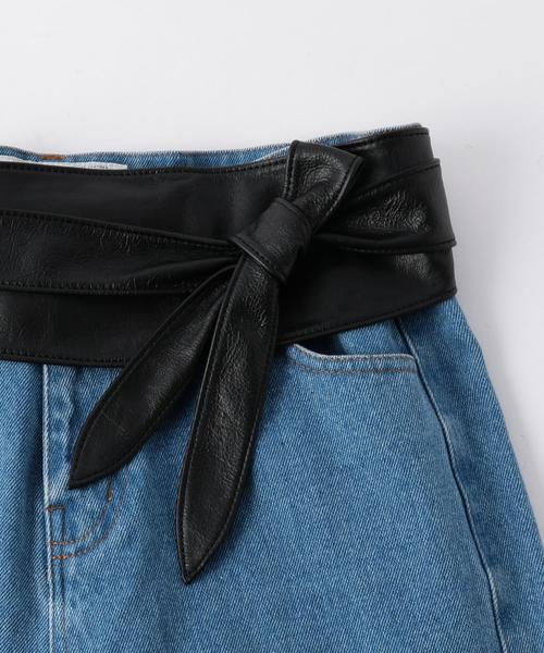 Another Edition（アナザーエディション）の「レザーサッシュベルト/AEMFC　Sash BELT◆（ベルト・レディース・ブラック/ベージュ/ケリー・FREE）」の4枚目の写真