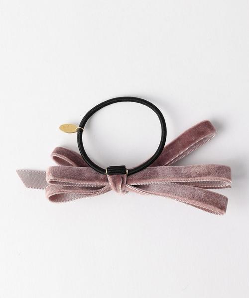 BEAUTY&YOUTH UNITED ARROWS（ビューティーアンドユースユナイテッドアローズ）の「BY ベルベットリボン ヘアゴム◆（ヘアゴム・レディース・ブラック/グレー/ピンク・FREE）」の4枚目の写真