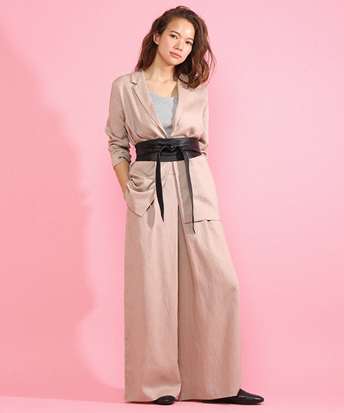 niko and...（ニコアンド）の「テンセルリネンゆるジャケット【niko and ...】（テーラードジャケット・レディース・ピンク/チャコール/ベージュ・LARGE/MEDIUM）」の5枚目の写真