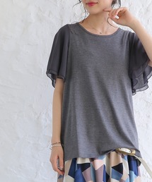 フレアスリーブデザインTシャツ