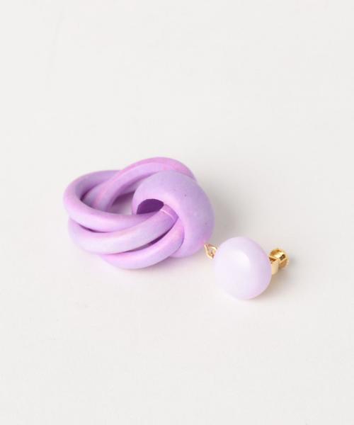 Another Edition（アナザーエディション）の「ウッドイヤリング（イヤリング・レディース・ナチュラル/ライラック・FREE）」の4枚目の写真
