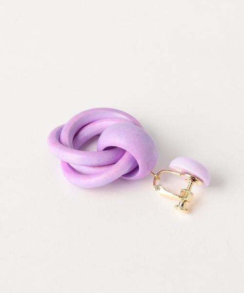 Another Edition（アナザーエディション）の「ウッドイヤリング（イヤリング・レディース・ナチュラル/ライラック・FREE）」の5枚目の写真