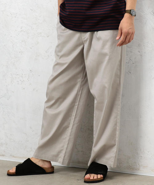 green label relaxing(グリーンレーベルリラクシング)の「CM T/C TWILL 1タック バギーパンツ ◆(その他パンツ・メンズ・ブラック/ベージュ/ネイビー・LARGE/MEDIUM/SMALL)」の1枚目の写真
