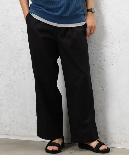 green label relaxing(グリーンレーベルリラクシング)の「CM T/C TWILL 1タック バギーパンツ ◆(その他パンツ・メンズ・ブラック/ベージュ/ネイビー・LARGE/MEDIUM/SMALL)」の2枚目の写真