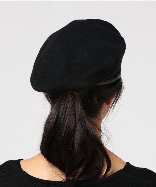 MOUSSY（マウジー）の「HOUSE BIT BERET（キャップ・レディース・ワインレッド/ライトベージュ/ブラック・FREE）」の4枚目の写真