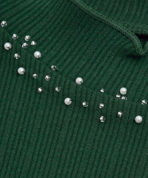 MAJESTIC LEGON（マジェスティックレゴン）の「【WEB限定価格】袖口シャーリングプルオーバー（Tシャツ/カットソー・レディース・ブラック/ダークグリーン/アイボリー/ラベンダー・SMALL/MEDIUM）」の9枚目の写真