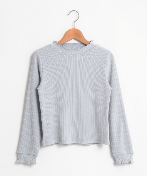 MAJESTIC LEGON（マジェスティックレゴン）の「【WEB限定価格】袖口シャーリングプルオーバー（Tシャツ/カットソー・レディース・ブラック/ダークグリーン/アイボリー/ラベンダー・SMALL/MEDIUM）」の6枚目の写真