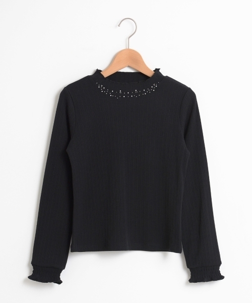 MAJESTIC LEGON（マジェスティックレゴン）の「【WEB限定価格】袖口シャーリングプルオーバー（Tシャツ/カットソー・レディース・ブラック/ダークグリーン/アイボリー/ラベンダー・SMALL/MEDIUM）」の5枚目の写真