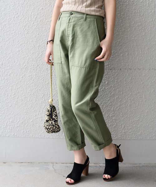 SHIPS（シップス）の「コットンリネンベイカーパンツ◇（カーゴパンツ・レディース・ベージュ/オリーブ・36/38）」の3枚目の写真