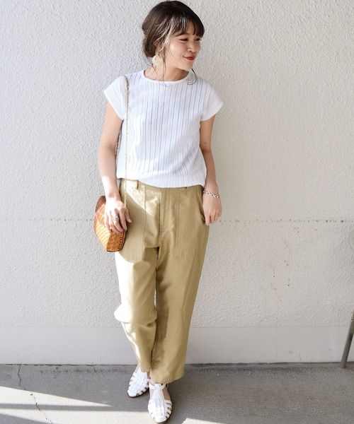 SHIPS（シップス）の「コットンリネンベイカーパンツ◇（カーゴパンツ・レディース・ベージュ/オリーブ・36/38）」の9枚目の写真