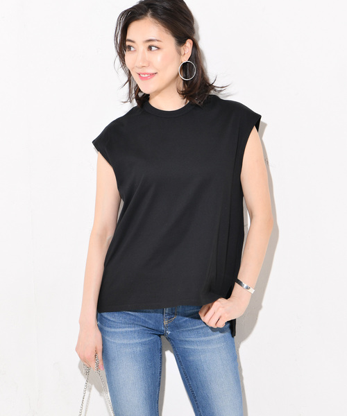 RIVE DROITE（リヴドロワ）の「ノースリBIGTee（Tシャツ/カットソー・レディース・ホワイト/ブラック/グレー・FREE）」の7枚目の写真