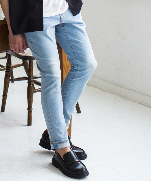 WEGO(ウィゴー)の「WEGO/ストレッチスキニーデニムパンツ(デニムパンツ・メンズ・ダークインディゴブルー/インディゴブルー/ライトインディゴブルー・LARGE/MEDIUM/SMALL/X-LARGE)」の3枚目の写真