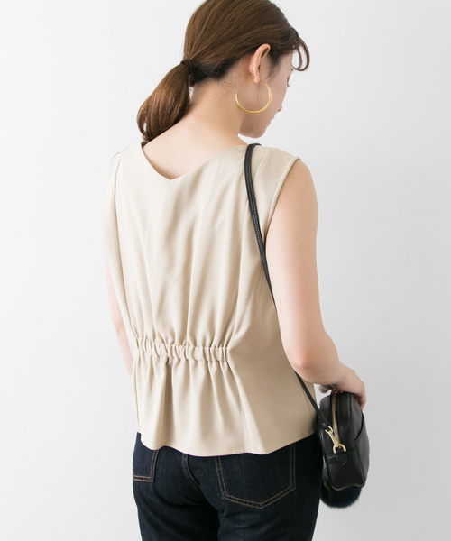 URBAN RESEARCH（アーバンリサーチ）の「2WAY BLOUSE(NO-SLEEVE)（シャツ/ブラウス・レディース・ブラック/ベージュ・FREE）」の7枚目の写真