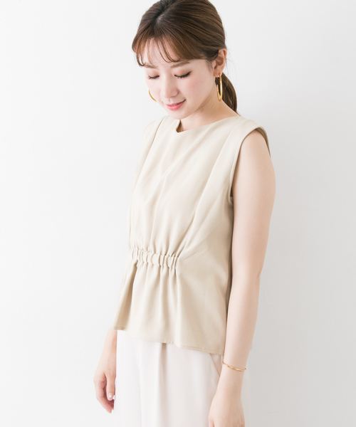 URBAN RESEARCH（アーバンリサーチ）の「2WAY BLOUSE(NO-SLEEVE)（シャツ/ブラウス・レディース・ブラック/ベージュ・FREE）」の10枚目の写真