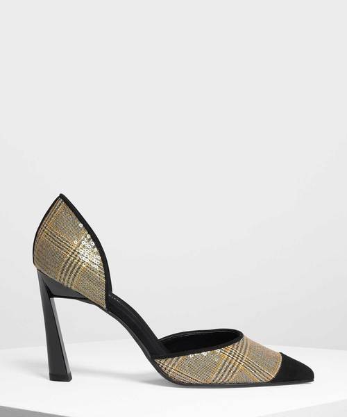 CHARLES & KEITH（チャールズ & キース）の「ポインテッドディテールヒール / POINTED D'ORSAY HEELS（パンプス・レディース・ピンク/ブラック/マスタード・25.5cm/24.5cm/22.5cm/23.5cm/25cm/22cm/23cm）」の2枚目の写真