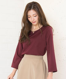 メタルバー付きデザインブラウス＊レディース/トップス/秋冬[C3499]神戸レタス
