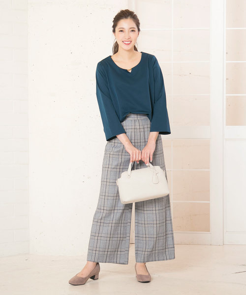 KOBE LETTUCE（コウベレタス）の「メタルバー付きデザインブラウス＊レディース/トップス/秋冬[C3499]神戸レタス（シャツ/ブラウス・レディース・ブラック/ベージュ/ボルドー/ピンクベージュ/ブルーグリーン・FREE）」の6枚目の写真