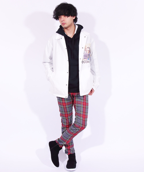 ８(eight)（エイト）の「チェック スキニーパンツ（チノパンツ・メンズ・ブラウン/グレー/グリーン・MEDIUM/LARGE）」の4枚目の写真