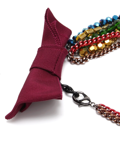 VIA BUS STOP(ヴィアバスストップ)の「GURIGURI ネックレス(ネックレス・レディース・レッド系・フリー)」の3枚目の写真