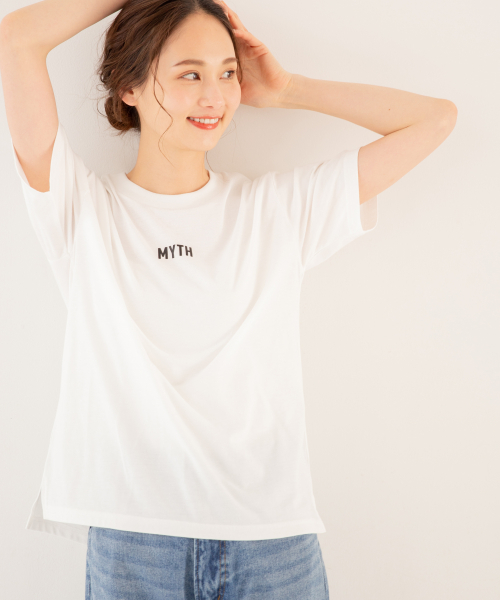 GLOBAL WORK（グローバルワーク）の「アソートプリントT/半袖【吸水速乾】/826225（Tシャツ/カットソー・レディース・ホワイト/ブラック/オフホワイト/ホワイト系その他2/その他/ホワイト系その他3・MEDIUM/LARGE）」の2枚目の写真