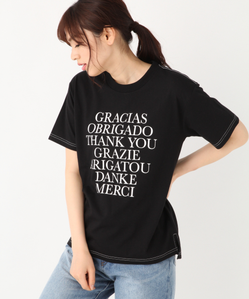 GLOBAL WORK（グローバルワーク）の「アソートプリントT/半袖【吸水速乾】/826225（Tシャツ/カットソー・レディース・ホワイト/ブラック/オフホワイト/ホワイト系その他2/その他/ホワイト系その他3・MEDIUM/LARGE）」の6枚目の写真