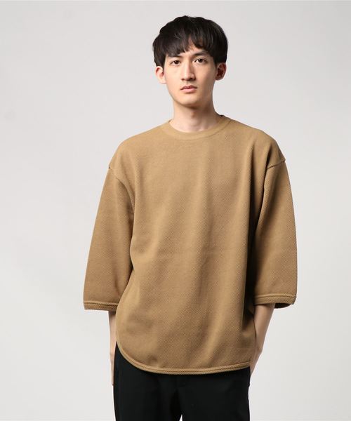 crepuscule(クレプスキュール)の「【crepuscule】クレプスキュール 7's round knit(ニット/セーター)」|カーキ
