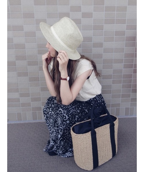 QUEENHEAD（クイーンヘッド）の「つば広ストローハット（ハット・レディース・ライトグレー/ベージュ/ダークネイビー・FREE/XX-LARGE）」の17枚目の写真