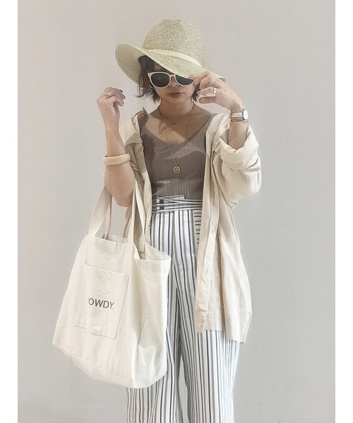 QUEENHEAD（クイーンヘッド）の「つば広ストローハット（ハット・レディース・ライトグレー/ベージュ/ダークネイビー・FREE/XX-LARGE）」の21枚目の写真