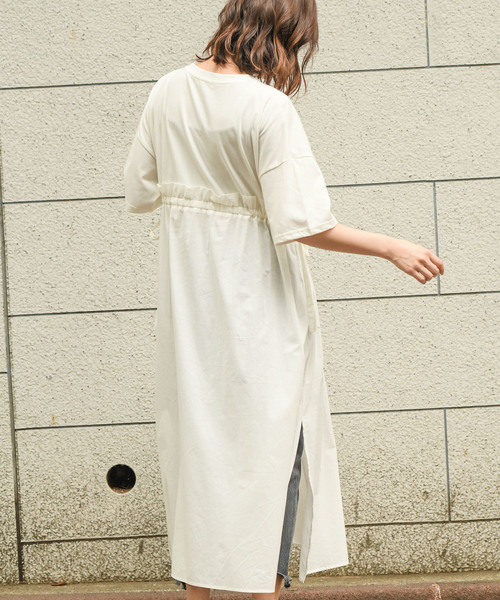 apres jour（アプレジュール）の「サイドリボンドッキングワンピース【ZOZOTOWN限定アイテム】（ワンピース・レディース・ブラック/カーキ/アイボリー/スモークピンク・フリー）」の12枚目の写真